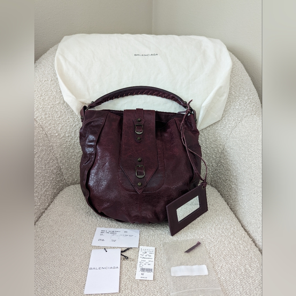 Balenciaga Burgundy Shoulder Bag - the sac-shrug